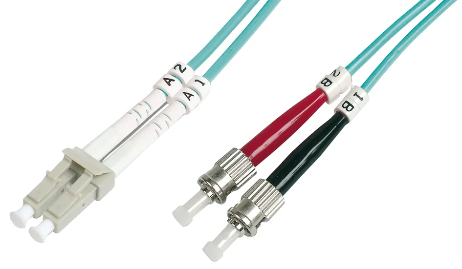 DIGITUS Câble à fibres optiques OM3, mâle LT - mâle ST, 1 m