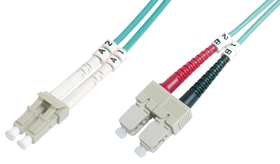DIGITUS - Câble Patch à fibres optiques-  2x LC - SC-Duplex - OM3 - 2m