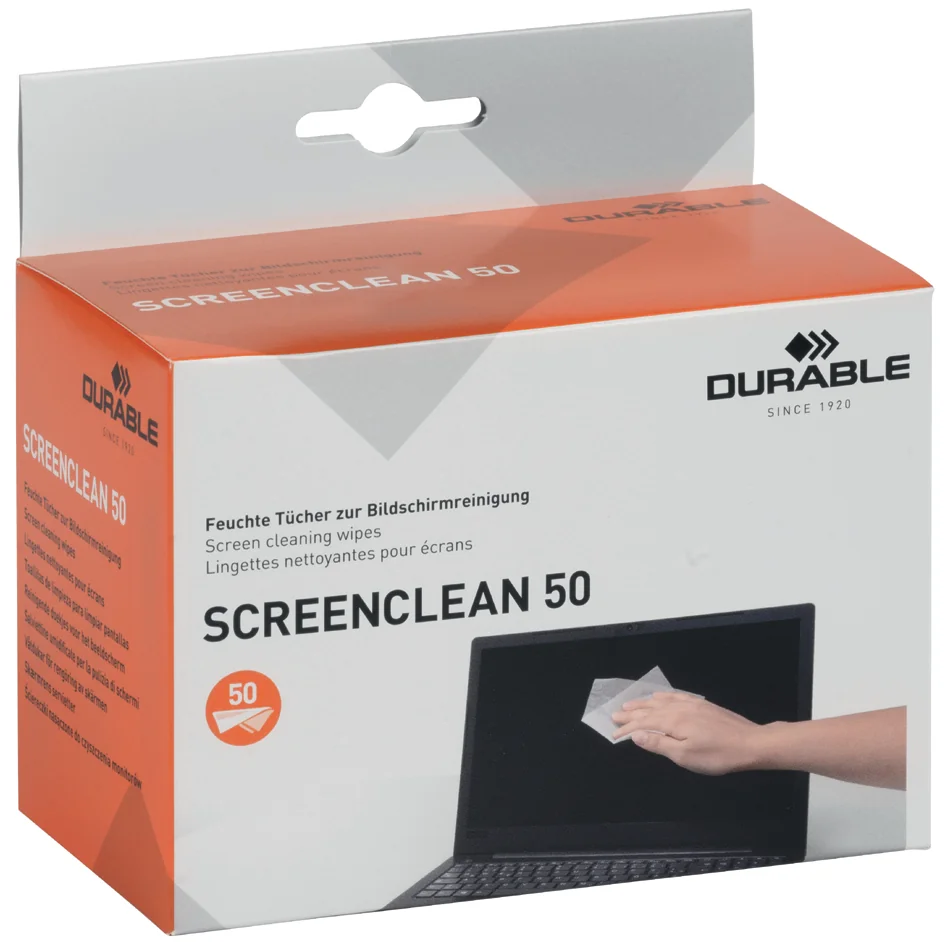 DURABLE Lingettes nettoyantes pour écran SCREENCLEAN 50 - OEM 5787-02