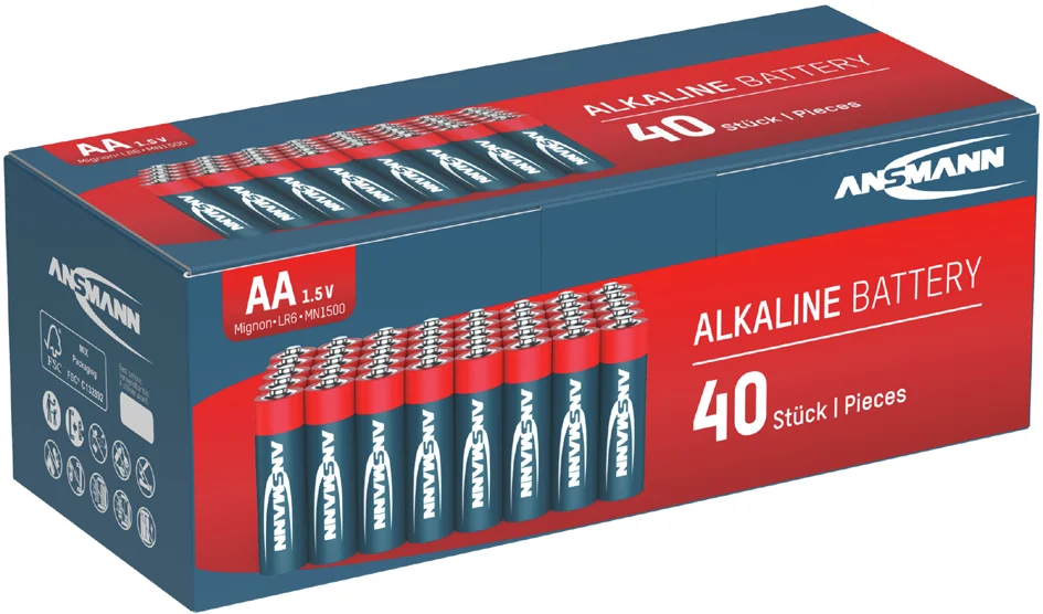 ANSMANN Pile alcaline "RED", Mignon AA, blister de 20