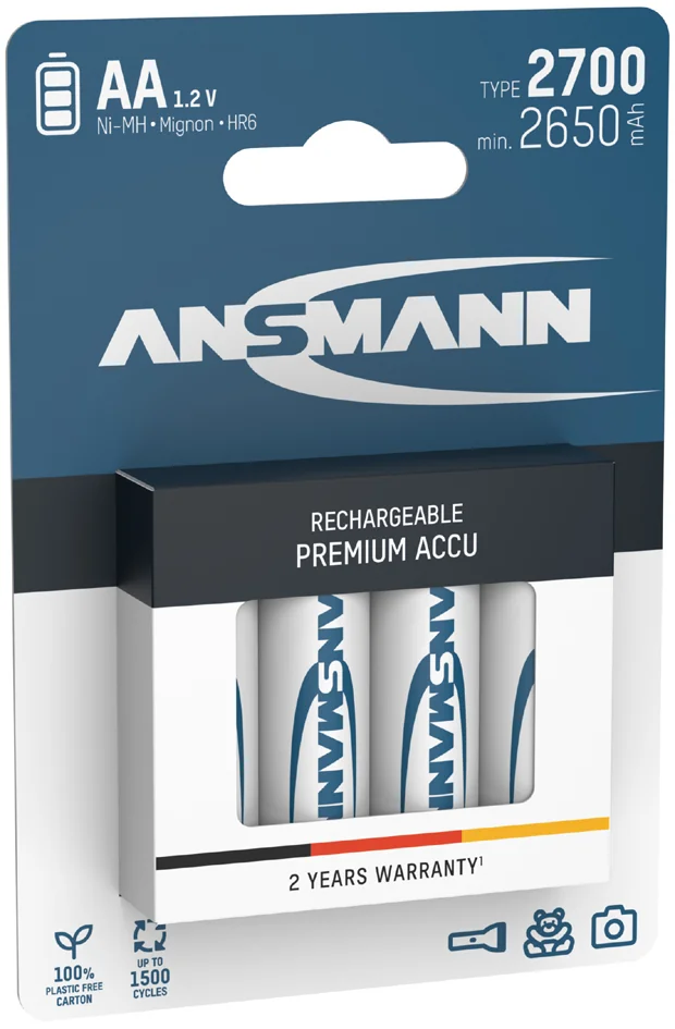 ANSMANN Pile rechargeable NiMH Premium, Mignon AA