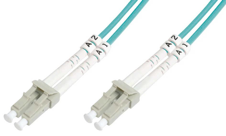 DIGITUS Câble patch fibre optiq., 3 x LC - 2 x LC, OM3,10,0m