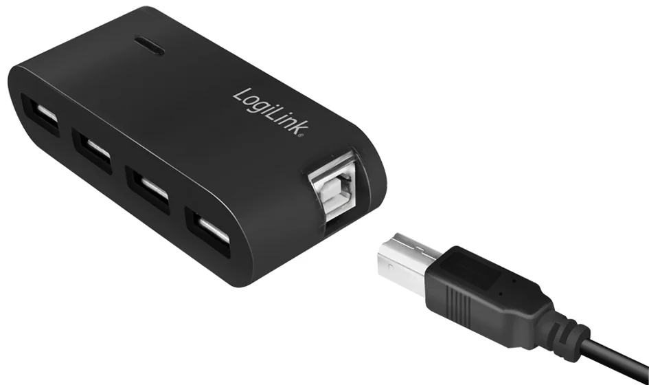 LogiLink Hub USB 2.0 avec bloc d'alimentation, 4 ports, noir - OEM UA0085