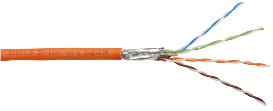 DIGITUS - Câble ethernet, Cat.7, S/FTP, 100 m, orange
