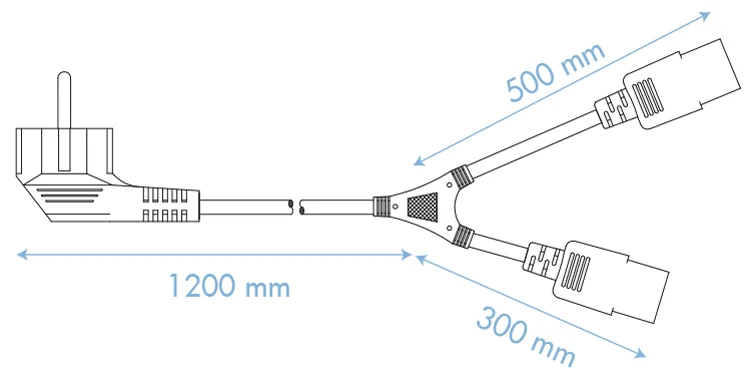 LOGILINK - Câble d'alimentation Y, 1 guide contact - 2 fiches