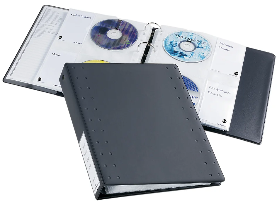 DURABLE Classeur à anneaux CD-/DVD INDEX, 40 CD, anthracite - OEM 5227-58