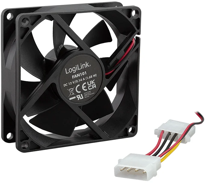 LogiLink Ventilateur pour boîtier, 80 x 80 x 25 mm, noir - OEM FAN101