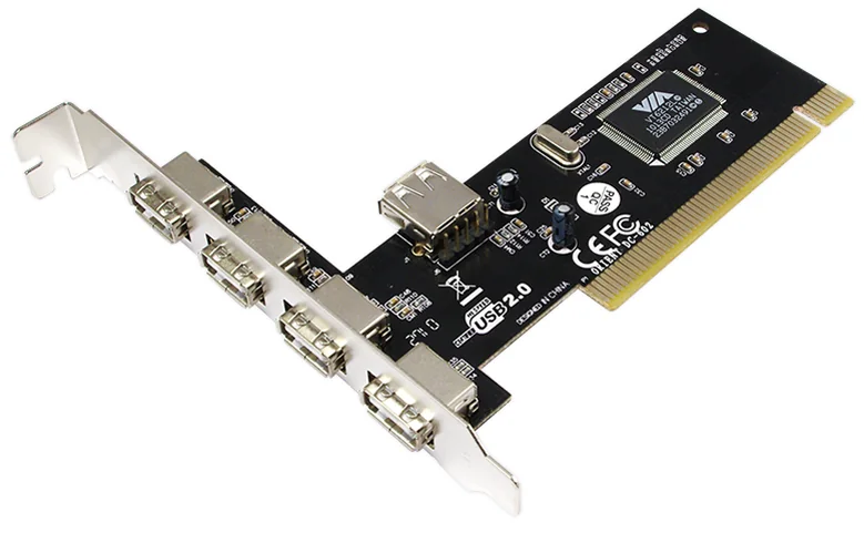 LogiLink Carte PCI USB 2.0, 4 + 1 ports, chipset VIA - OEM PC0028