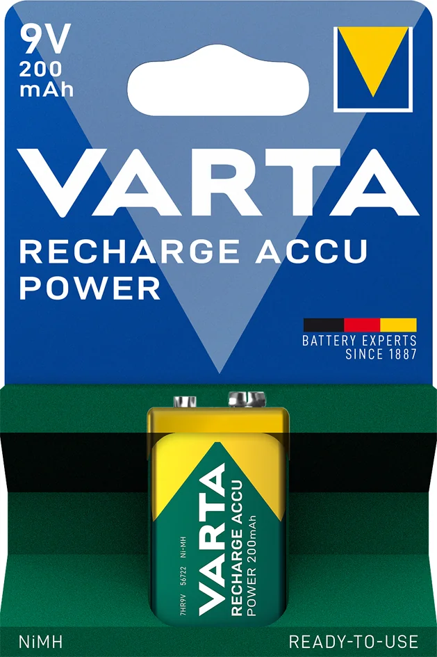 VARTA Pile NiMH "Rechargeable Accu", pile 9v (6F22)