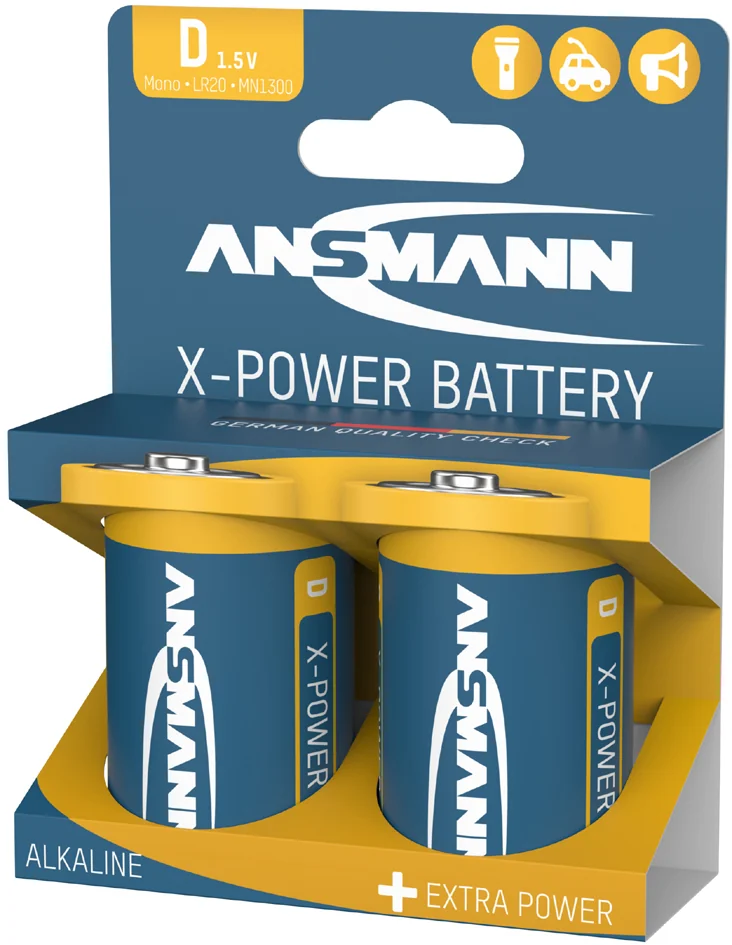 ANSMANN Pile alcaline "X-Power", Mono D, présentoir de 20