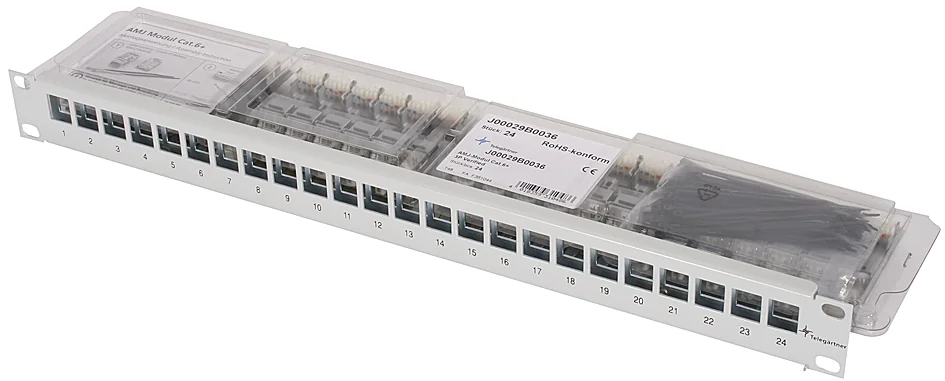 Telegartner - Support de module 19" avec 24 x module AMJ cat.6