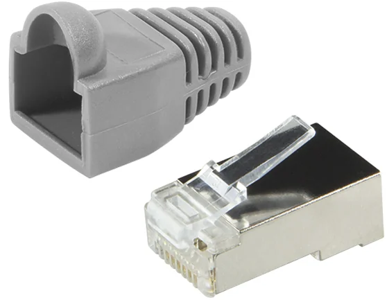 LOGILINK - Connecteur mâle RJ45, Cat.5e, bleu, avec manchon de