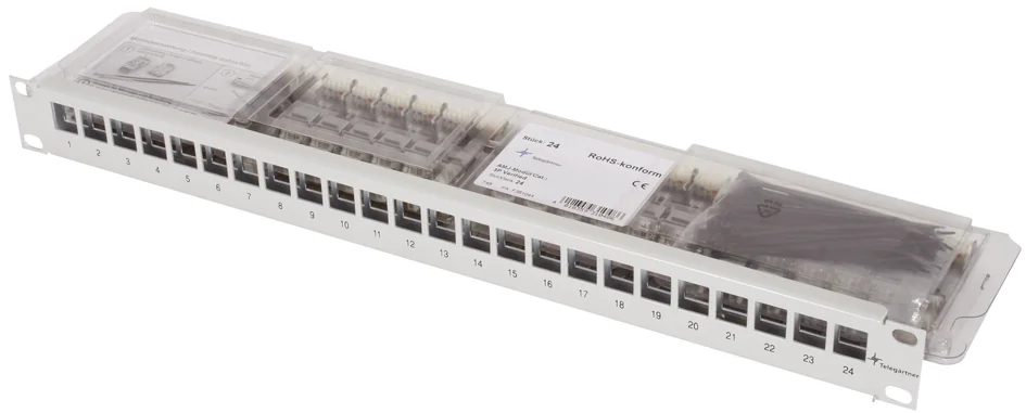 Telegartner - 19" ModultrÂger mit 24 AMJ-S Modulen, T568B