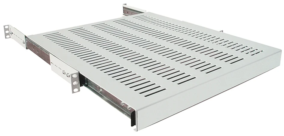 LogiLink Etagère 19", 1 U, téléscopique, (P)800 mm, gris