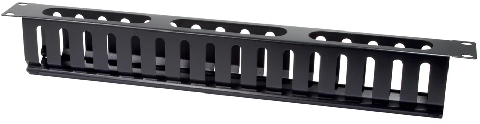 LogiLink Panneau guide-câbles 19", un côté, 1 U, noir