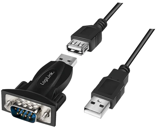 LogiLink Adaptateur USB 2.0 - RS232, noir