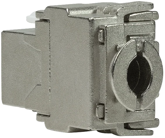 LogiLink Module keystone Cat.6A, classe EA, blindé, gris - embase keystone 6A