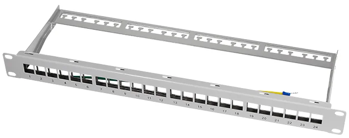 LOGILINK - Panneau de brassage Keystone 19", blindé, gris clair
