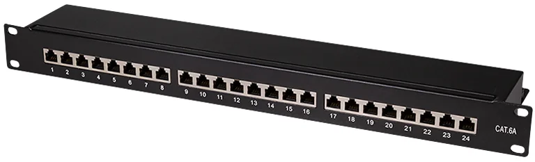 LOGILINK - Panneau de brassage 19" Cat.6A, 24 ports, noir, 1U
