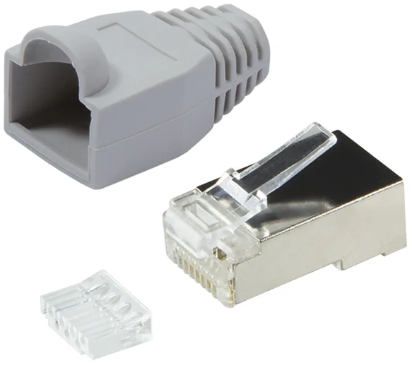 LOGILINK - Connecteur mâle RJ45, Cat.6, blindé, gris