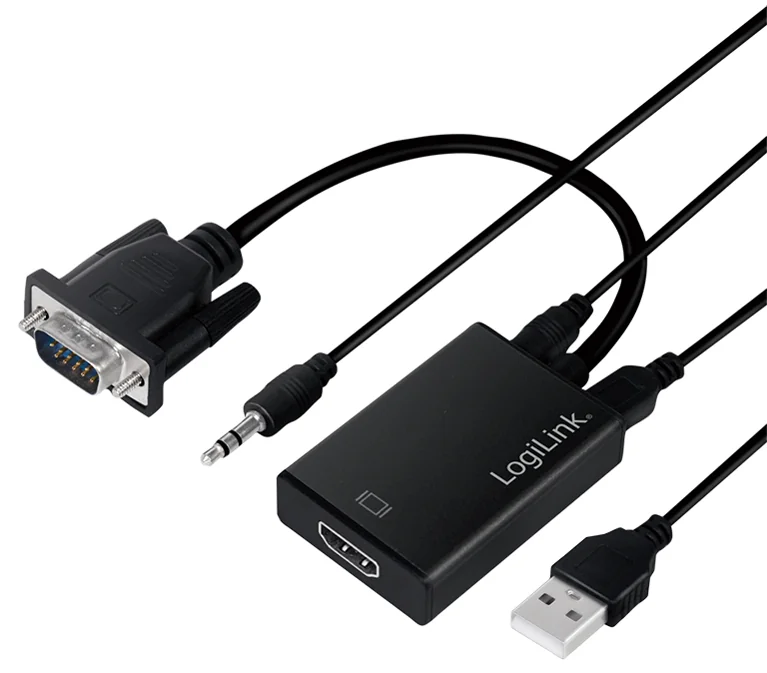 LogiLink Convertisseur VGA vers HDMI, 0,2 m, noir - OEM CV0060