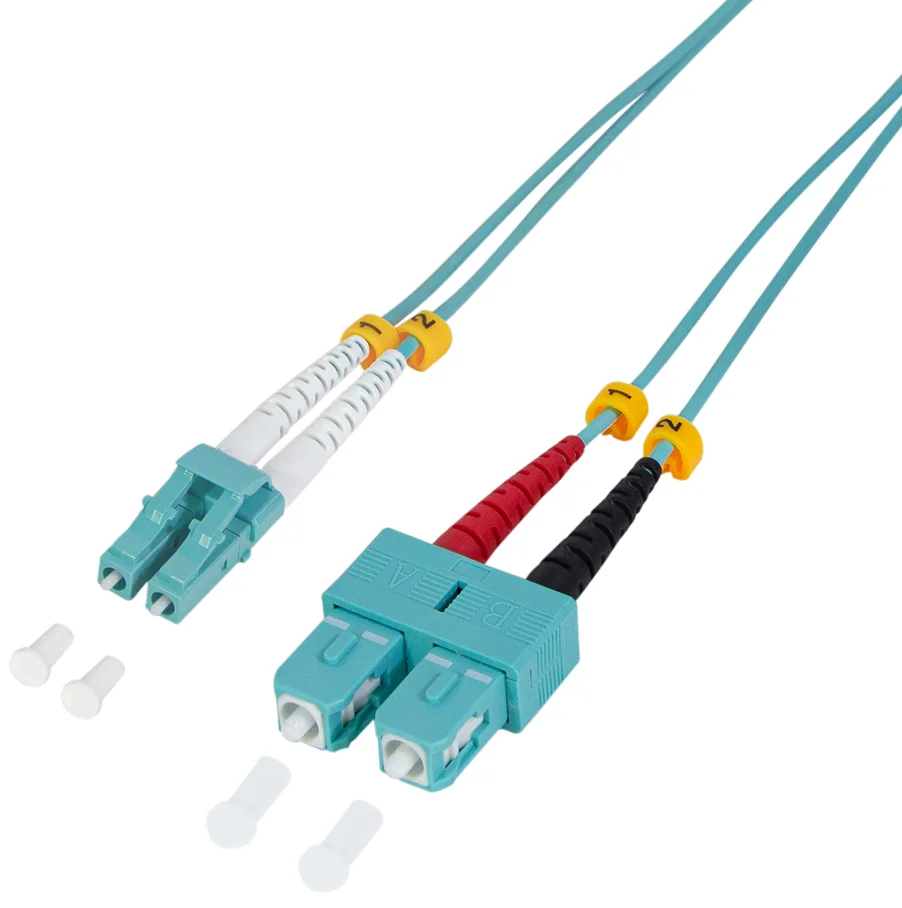 LogiLink Câble Patch à fibre optique, LC Duplex - SC Duplex - OM3 - 1m