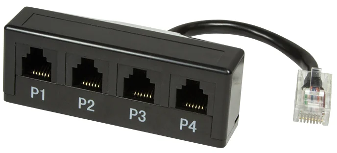 LogiLink Splitter pour téléphone, 4 ports, couleur: noir - OEM MP0036