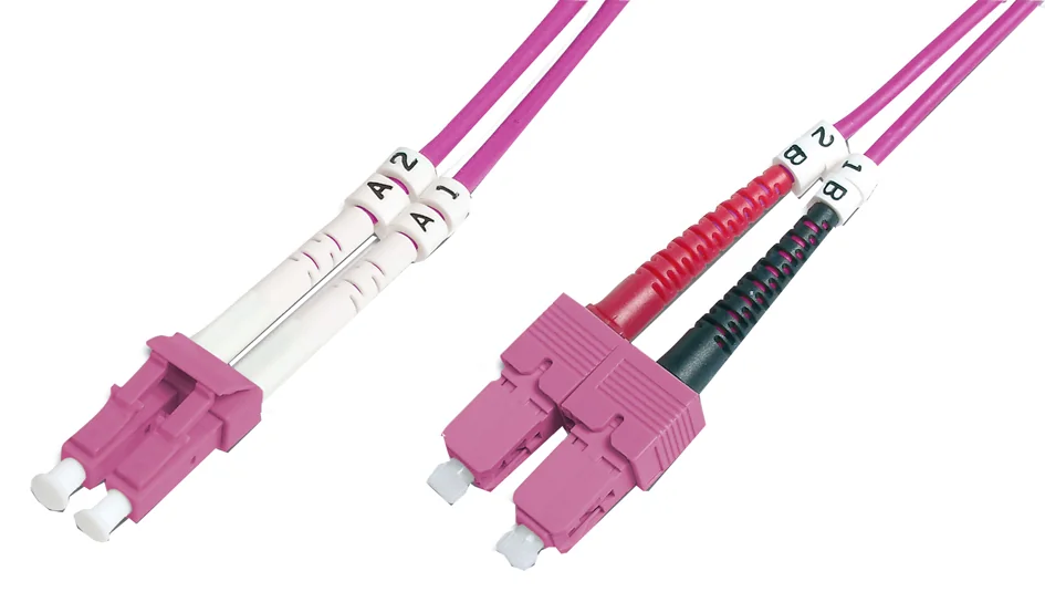 DIGITUS - Câble Patch à fibres optiques - LC-Duplex - SC-Duplex - OM4 - 1m
