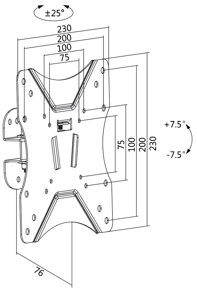 LogiLink Support mural pour TV Full Motion,58,42 - 106,68 cm