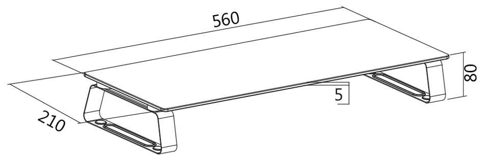 Logilink support de moniteur, acier/verre, blanc - OEM BP0027