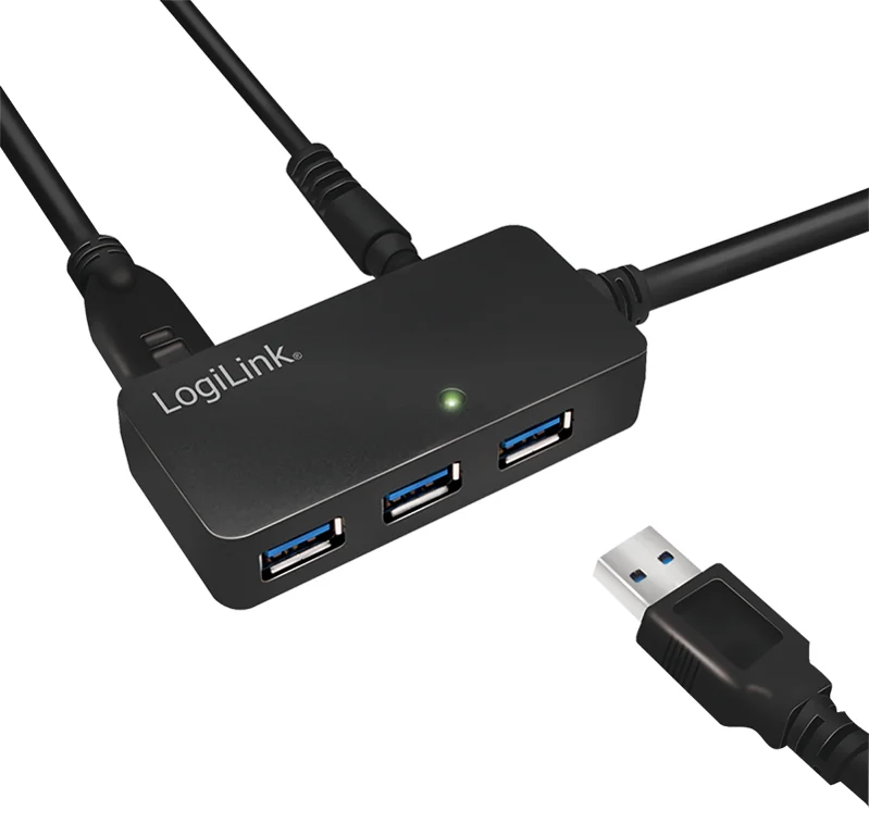 Logilink Câble de rallonge actif 3,0 avec USB Hub, 10 m