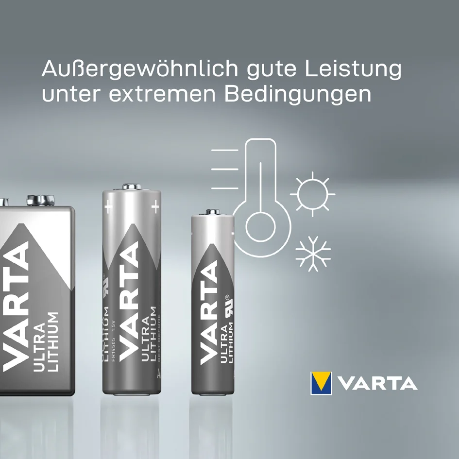 VARTA Pile au lithium "ULTRA Lithium", Mignon (AA), 4 piles