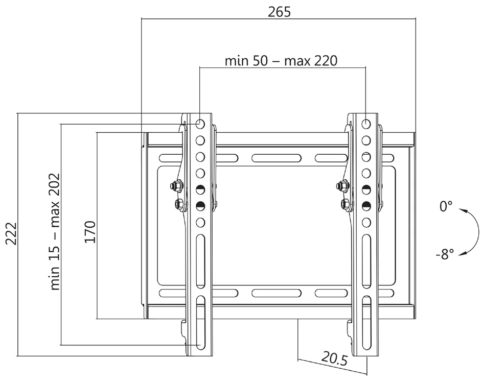 LogiLink Support mural pour TV, inclinable, pour écran de 23" à 42"