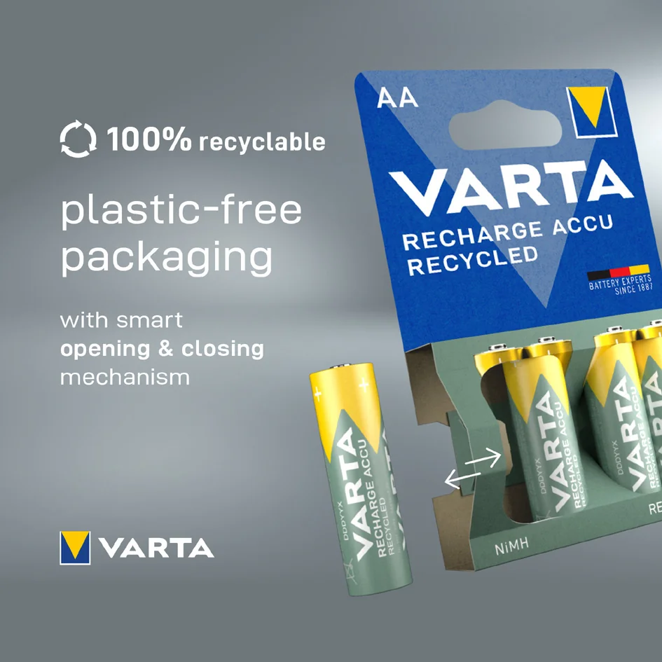 VARTA Pile NiMH "RECHARGE ACCU Recycled", Micro AA, 2.100mAh