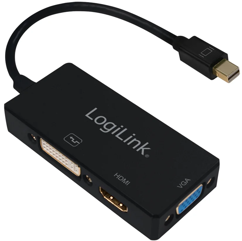LogiLink Mini DisplayPort 4K vers adaptateur DVI/HDMI/VGA - OEM CV0110