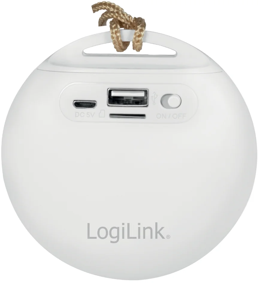 LogiLink Haut-parleur bluetooth V4.2, dragonne, blanc/gris