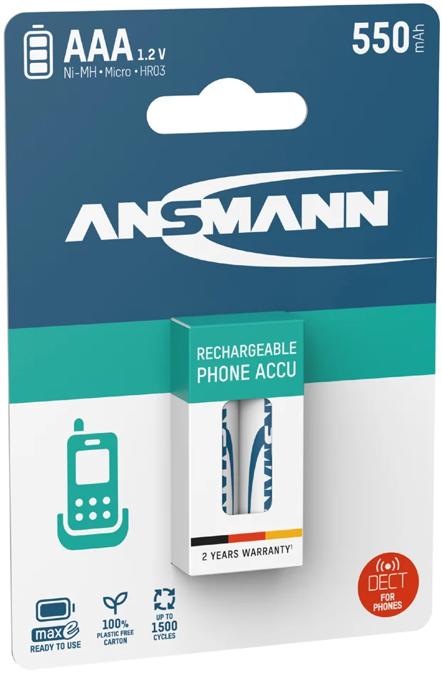ANSMANN Pile rechargeable NiMH, maxE Micro AAA, 550 mAh 4 ANSMANN Pile rechargeable NiMH, maxE Micro AAA, 550 mAh - Afbeelding 4