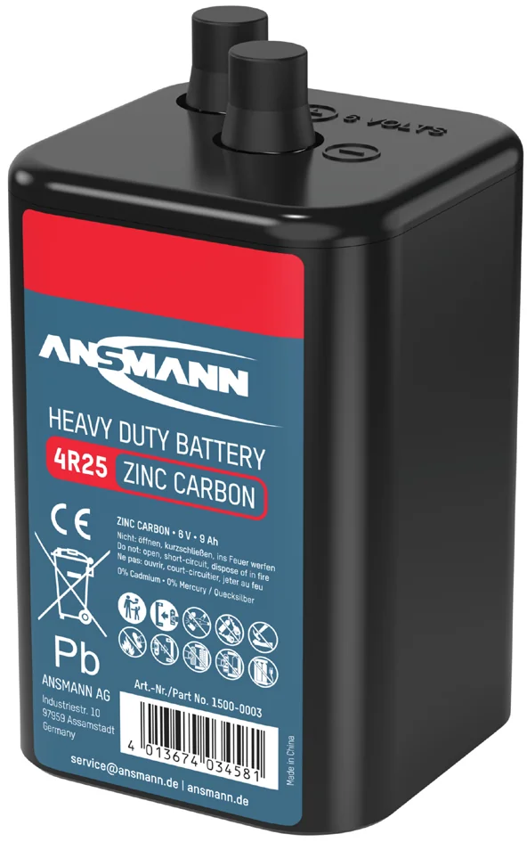 ANSMANN Pile au zinc/carbone, 4R25, 6 Volt