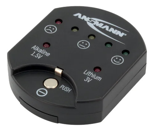 ANSMANN Testeur de piles, pour piles boutons, noir