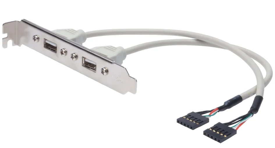 DIGITUS Equerre de slot USB 2.0, USB-A-IDC 5 broches, 0,25 m - OEM AK-300301-002-E