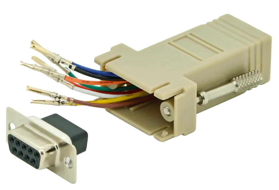 DIGITUS - Adaptateur RS 232, femelle DB9 - femelle RJ45, beige