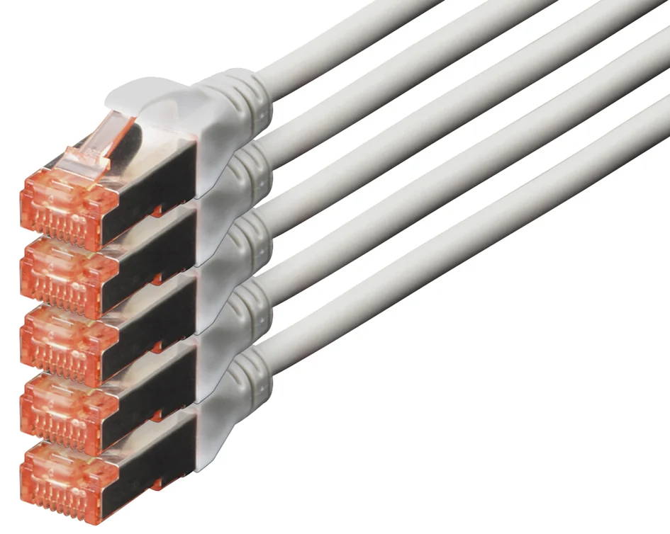 DIGITUS câble éthernet Cat. 6, S/FTP, 10,0 m, set de 5, jaune