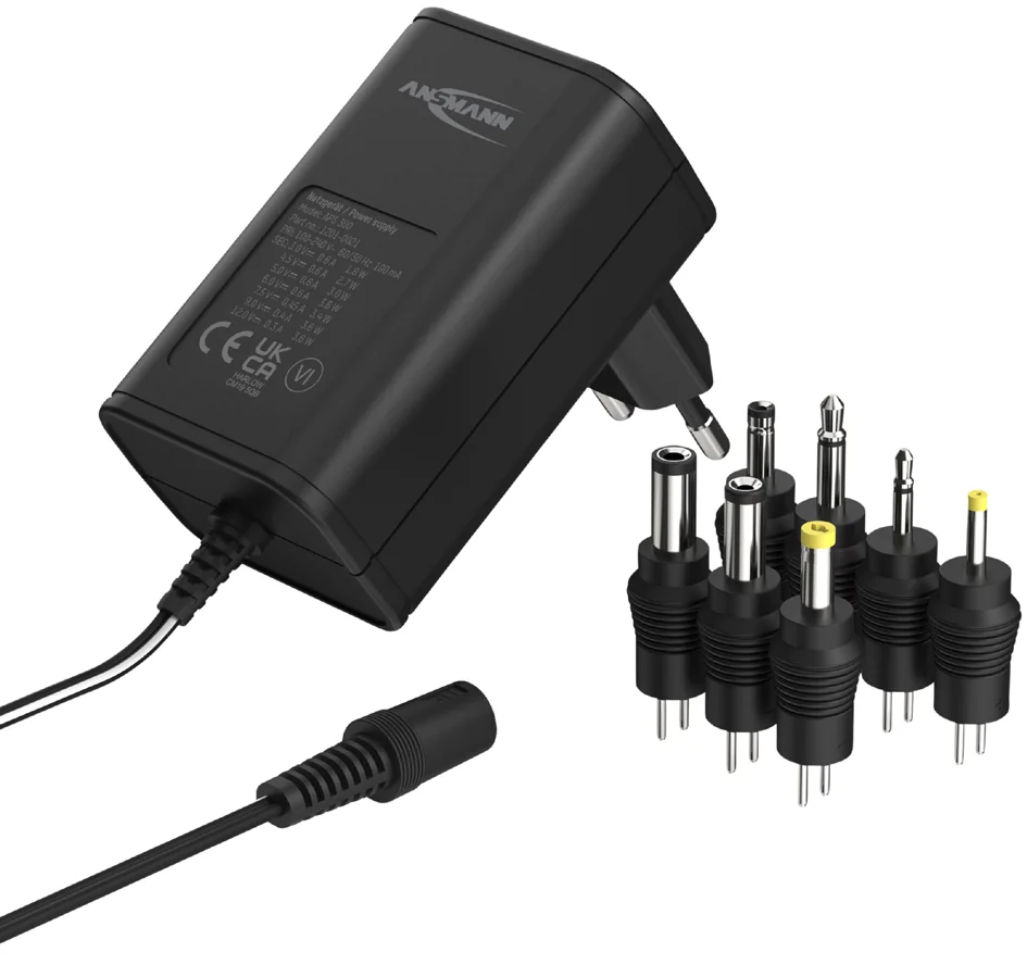 ANSMANN Bloc secteur universel APS 300, 3,6 W / 3-12 V, noir - OEM 1201-0021