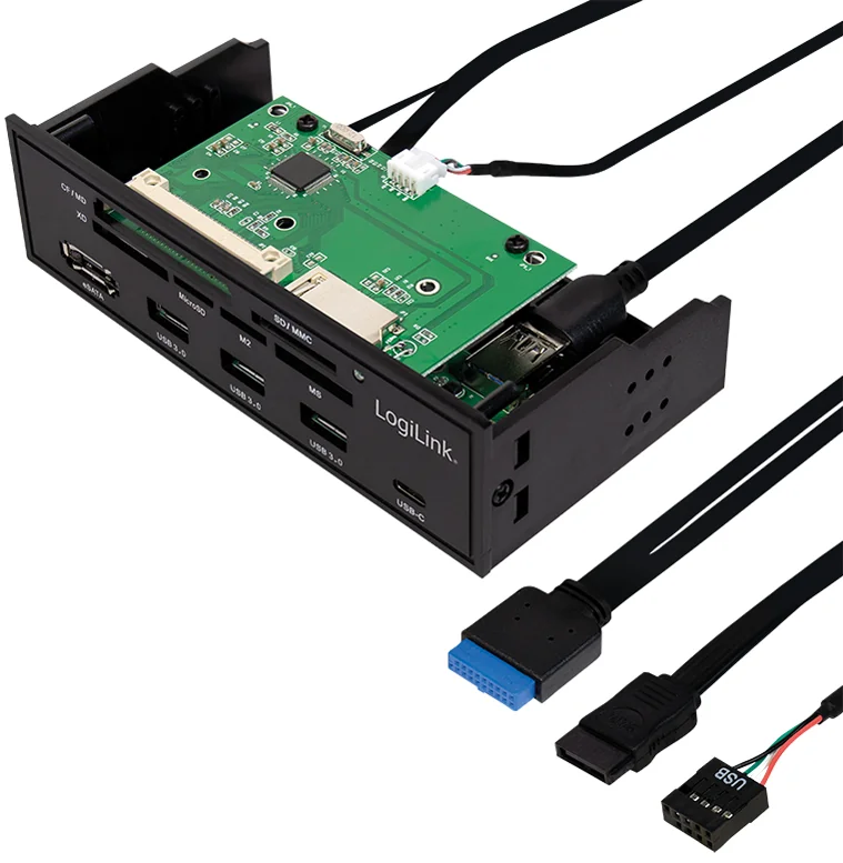 LogiLink Panneau multifonctions 5,25", lecteur de 6 cartes