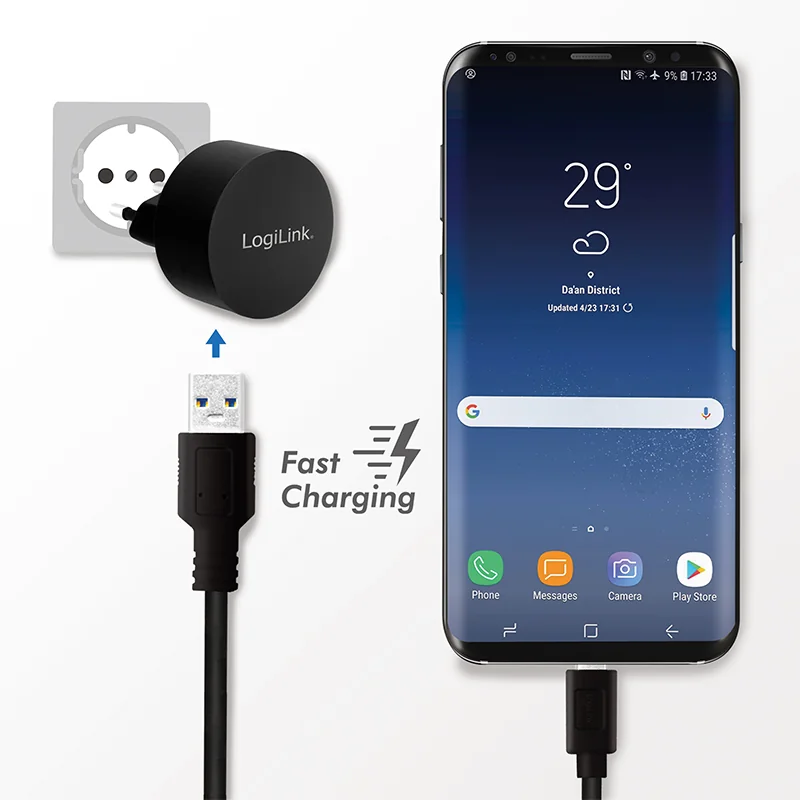 LogiLink Chargeur secteur USB pour Fast Charging, 1x USB - OEM PA0217