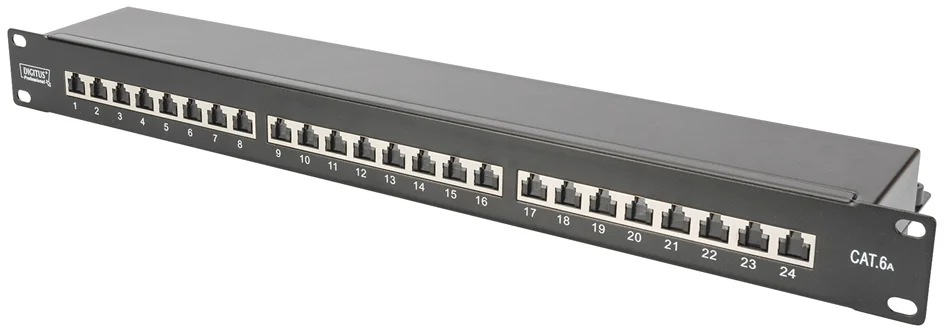 DIGITUS - Panneau de brassage 19", Cat.6A, classe EA, 24 ports
