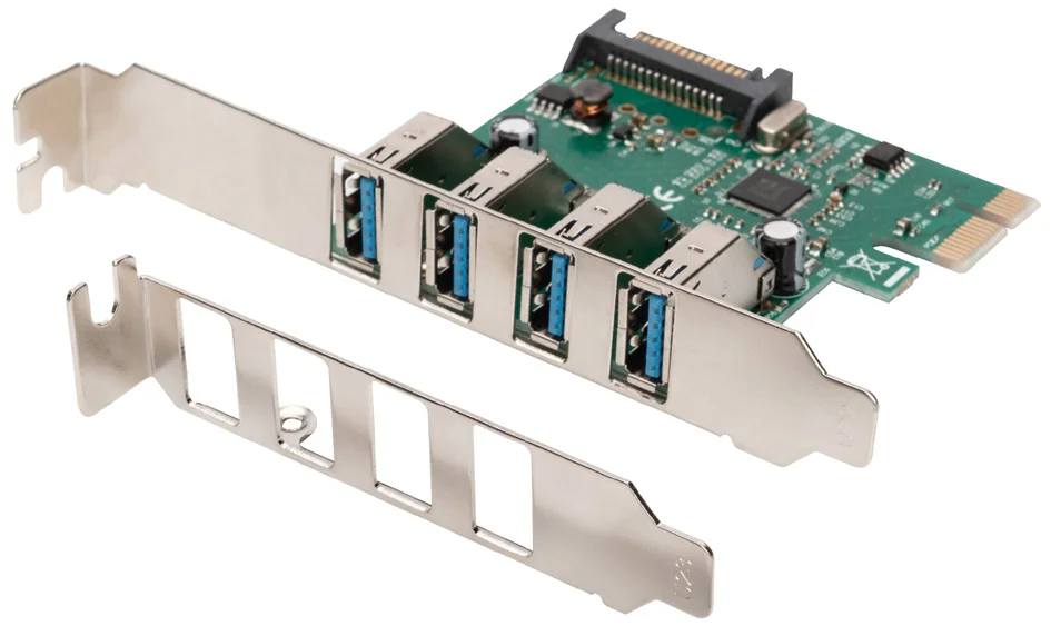 DIGITUS Carte réseau PCI Express USB 3.0, 4 ports, 5 Gbit/s. - OEM DS-30221-1
