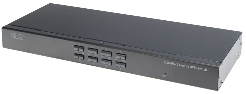 DIGITUS Commutateur USB-PS/2 Combo-KVM, 8 ports, noir - OEM DS-23200-2