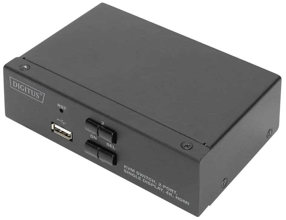 DIGITUS Commutateur KVM, 2 ports, simple affichage, 4K, HDMI - OEM DS-12870