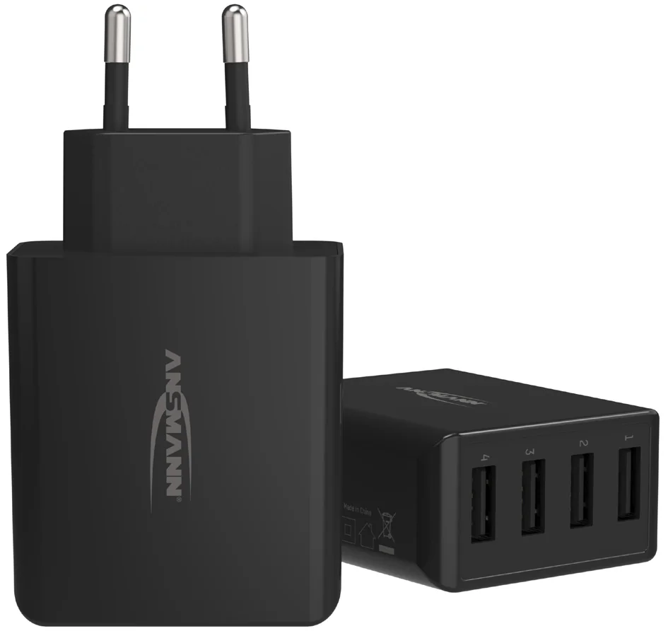 ANSMANN Chargeur USB Home Charger HC430, 4x port USB, noir - OEM 1001-0107